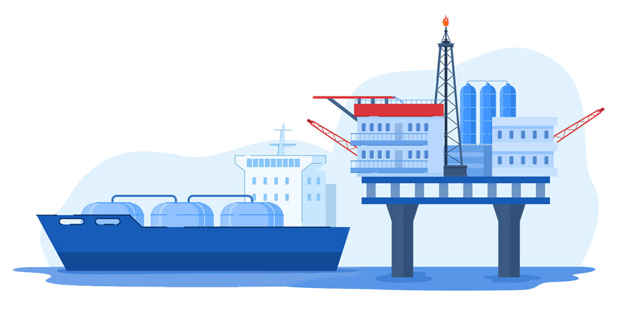 Oil gas industry illustration