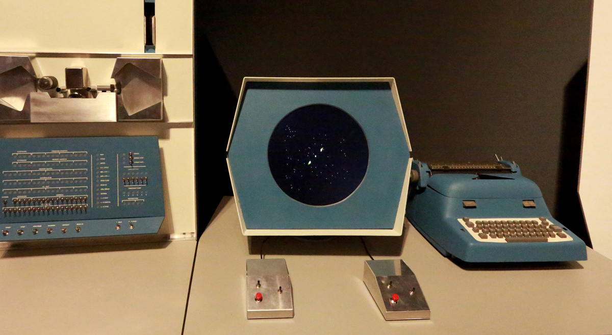 Spacewar! Video Games Blast Off Model of the 1962 PDP-1 computer
